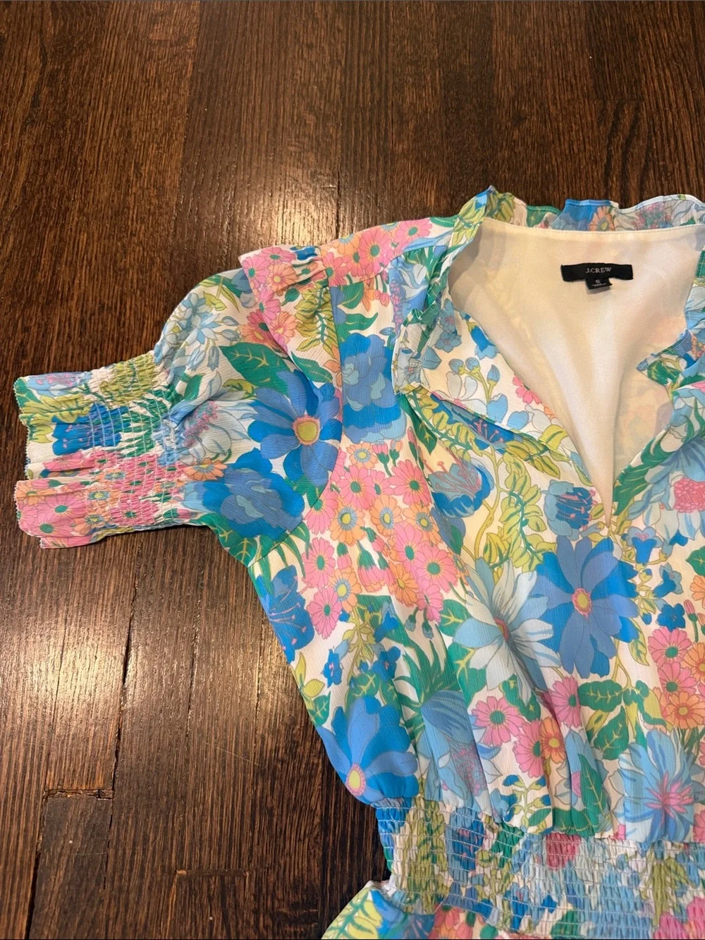 J. Crew Floral Midi Dress in Pastel Multicolor